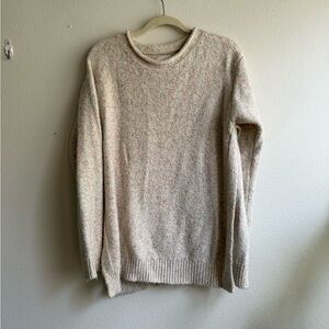Lou & Grey Cream Speckled Knit Crewneck Sweater